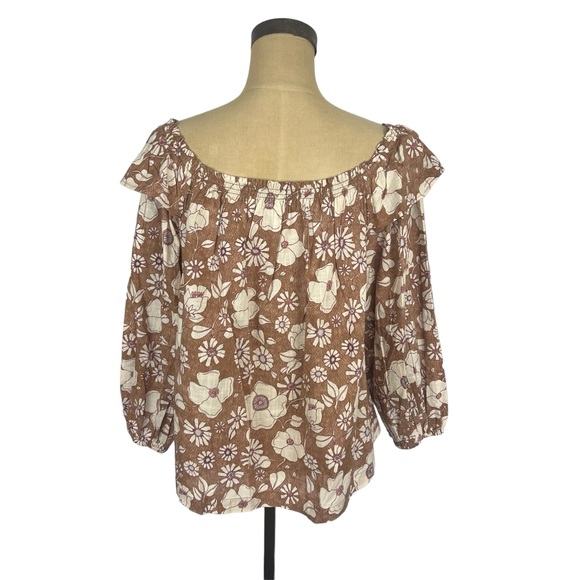 Free People Miss Daisy print balloon sleeve boho top SZ S - Picture 4 of 9